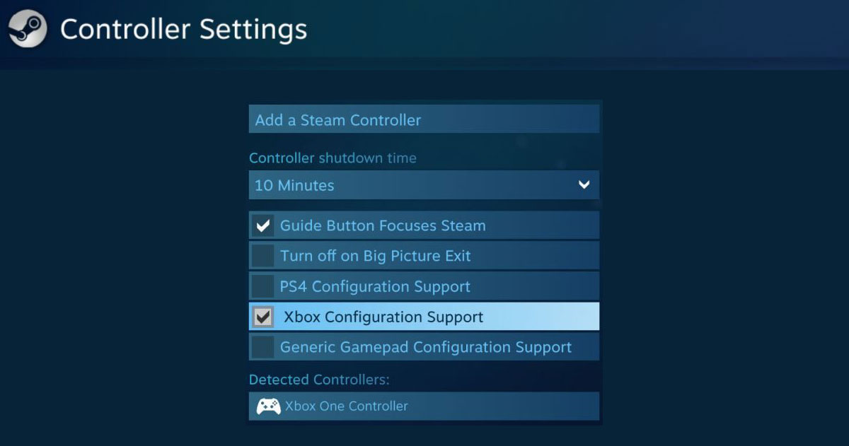connecting xbox one controller to steam